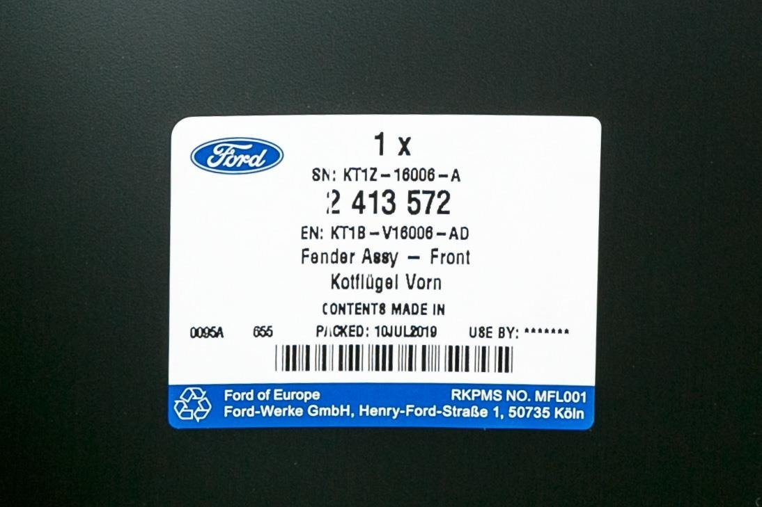 BŁOTNIK LEWY PRZÓD TRANSIT / TOURNEO CONNECT 2013- _ 2638922 _ KT1B-V16008-AE _ KT1Z-16006-A