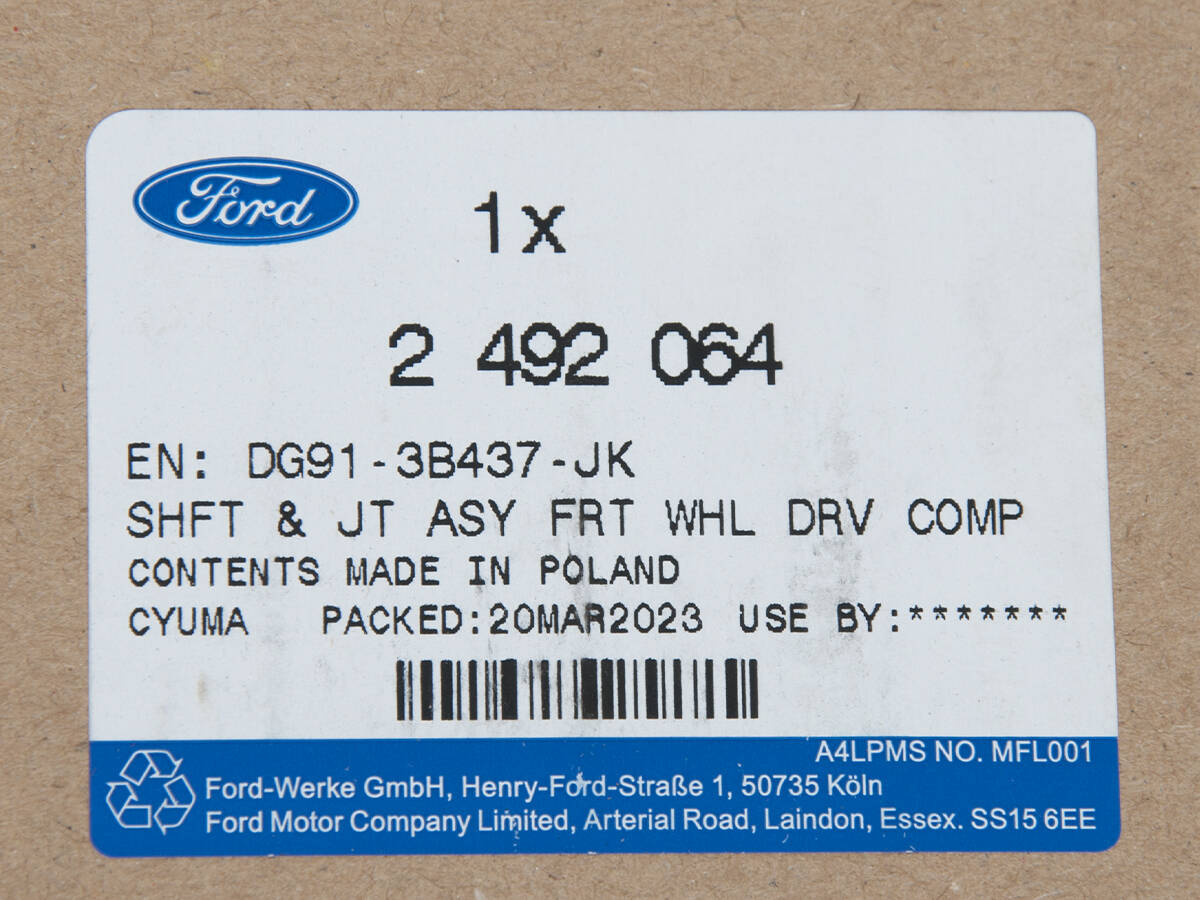 PÓŁOŚ NAPĘDOWA LEWA MONDEO 14- _ 2492064 _ DG91-3B437-JK