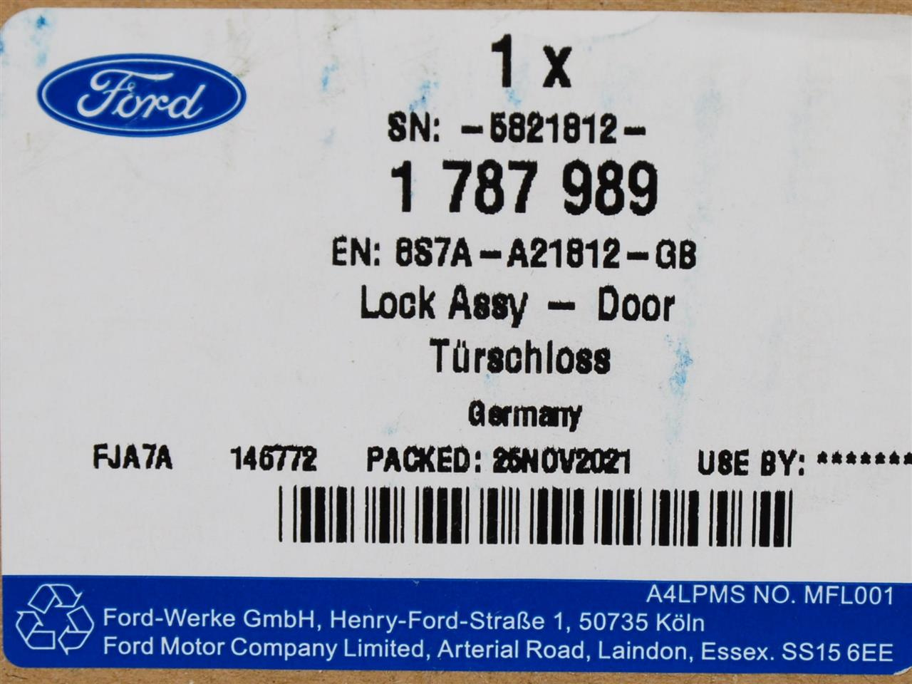 ZAMEK DRZWI PRZÓD PRAWYCH MONDEO 07-14 _ 1787989 _ 8S7A-A21812-GB _ GTU_07