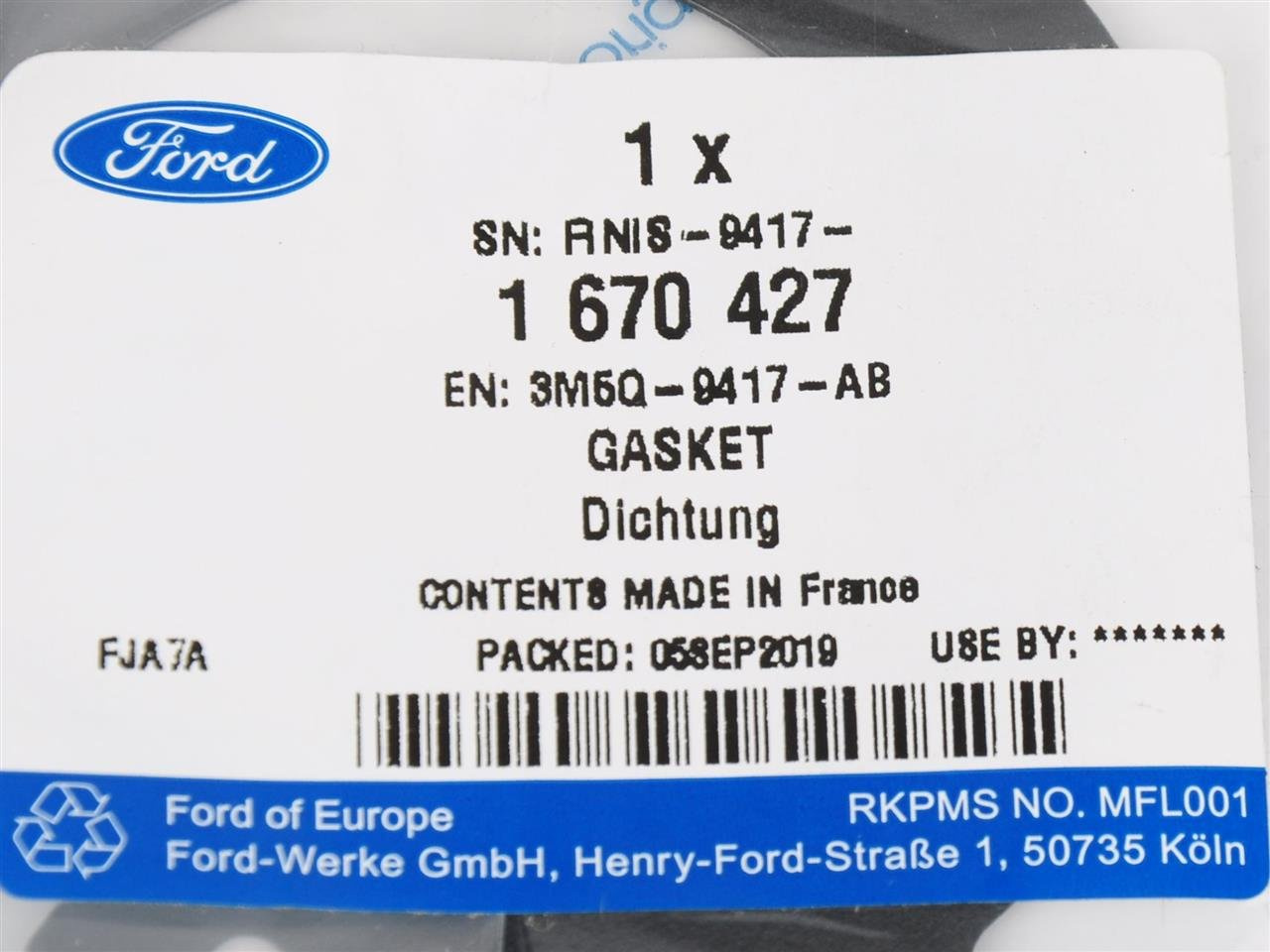 USZCZELKA POMPY WTRYSKOWEJ FORD MONDEO 07-2.0 TDCI _ 1670427 _ 3M5Q-9417-AB