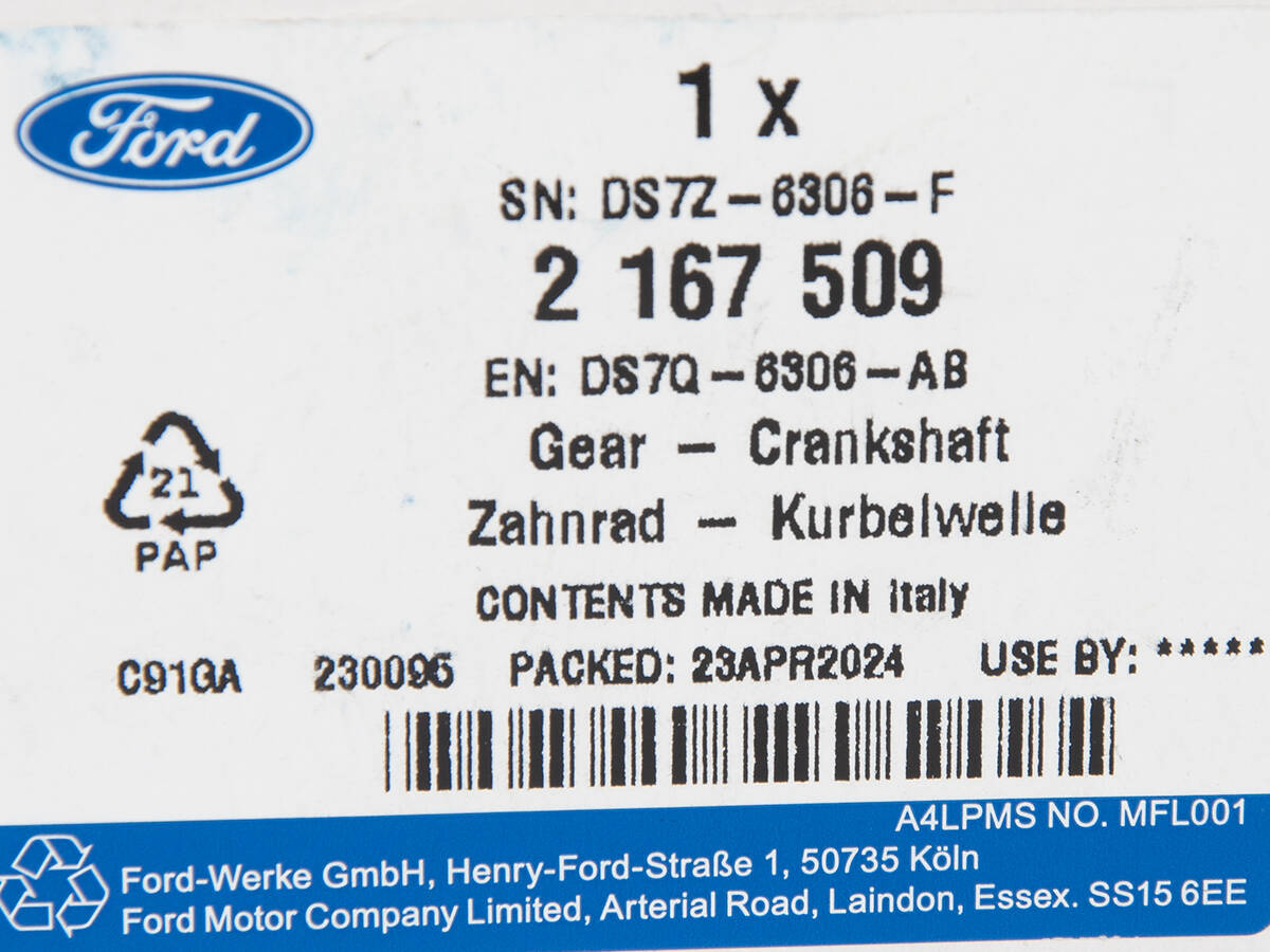 KOŁO ZĘBATE WAŁU KORBOWEGO MONDEO MK5 14-22 OE _ 2167509 _ DS7Q-6306-AB