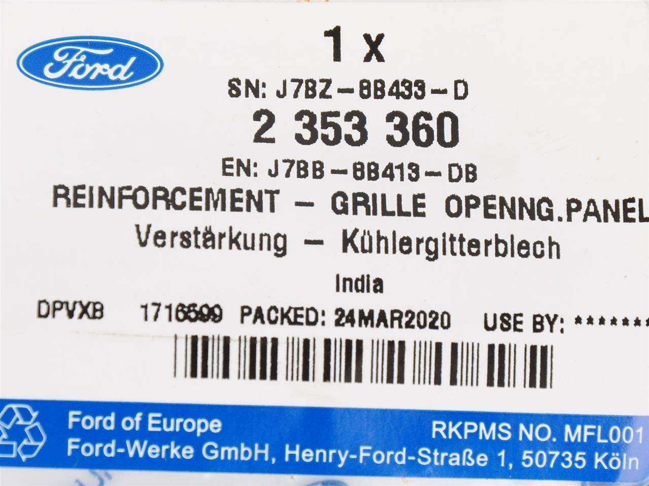 KIEROWNICA POWIETRZA GÓRNA KA 2016- _ 2353360 _ J7BB-8B413-DB _ GTU_07