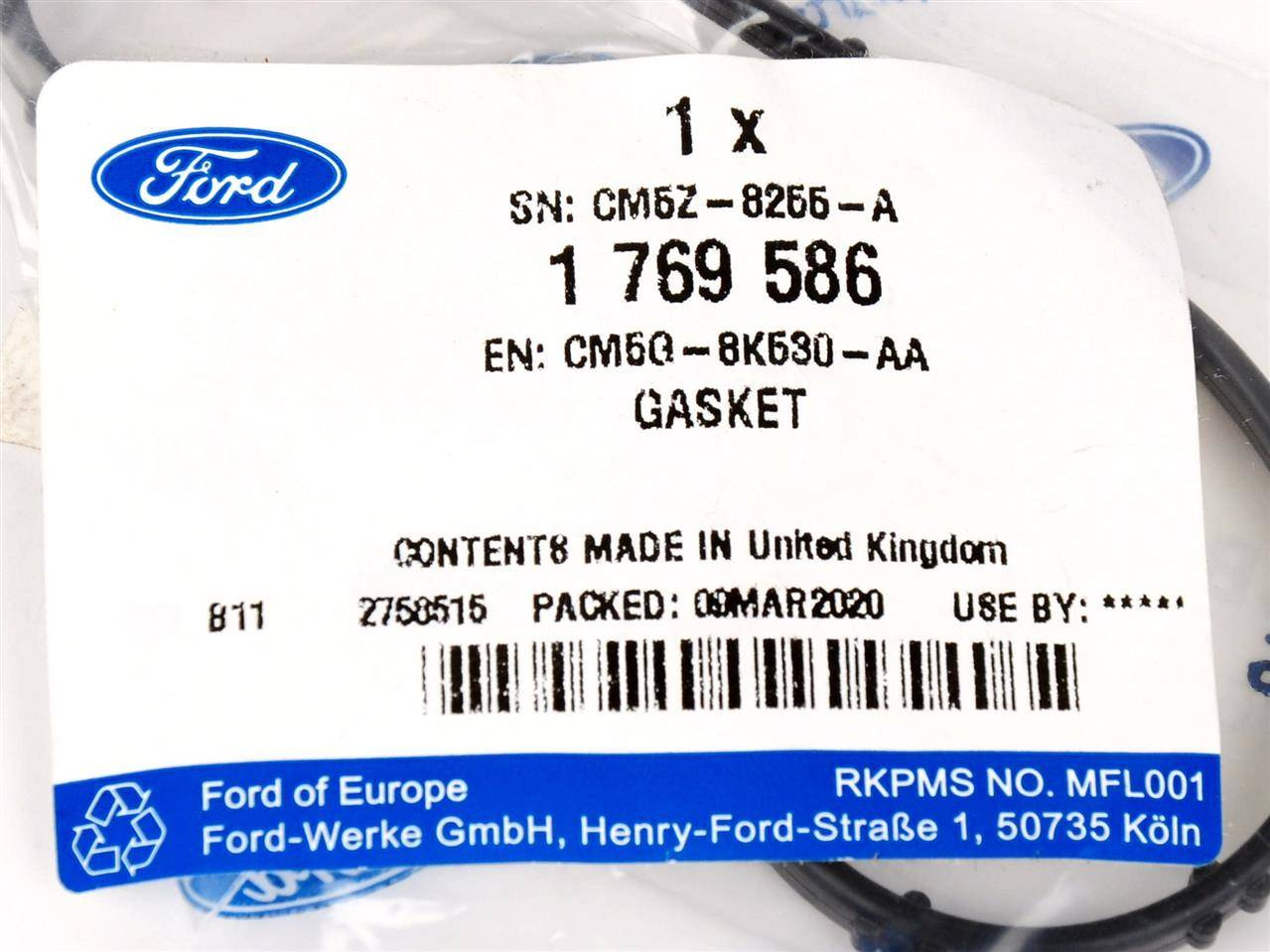 USZCZELKA OBUDOWY TERMOSTATU 1.0 EB 1.1L FOX _ 1769586 _ CM5G-8K530-AA _ CM5Z-8255-A