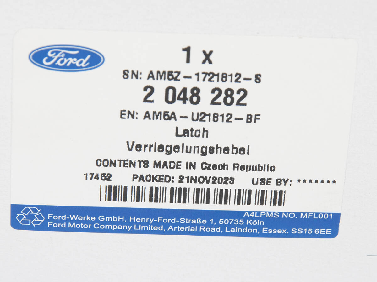 ZAMEK PRAWY DRZWI PRZÓD TRANSIT/TOURNEO CONNECT 13- _ 2048282 _ AM5A-U21812-BF _ GTU_07