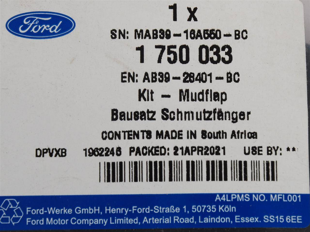 CHLAPACZ LEWY TYŁ RANGER RANGER 11-15 _ 1750033 _ AB39-28401-BC