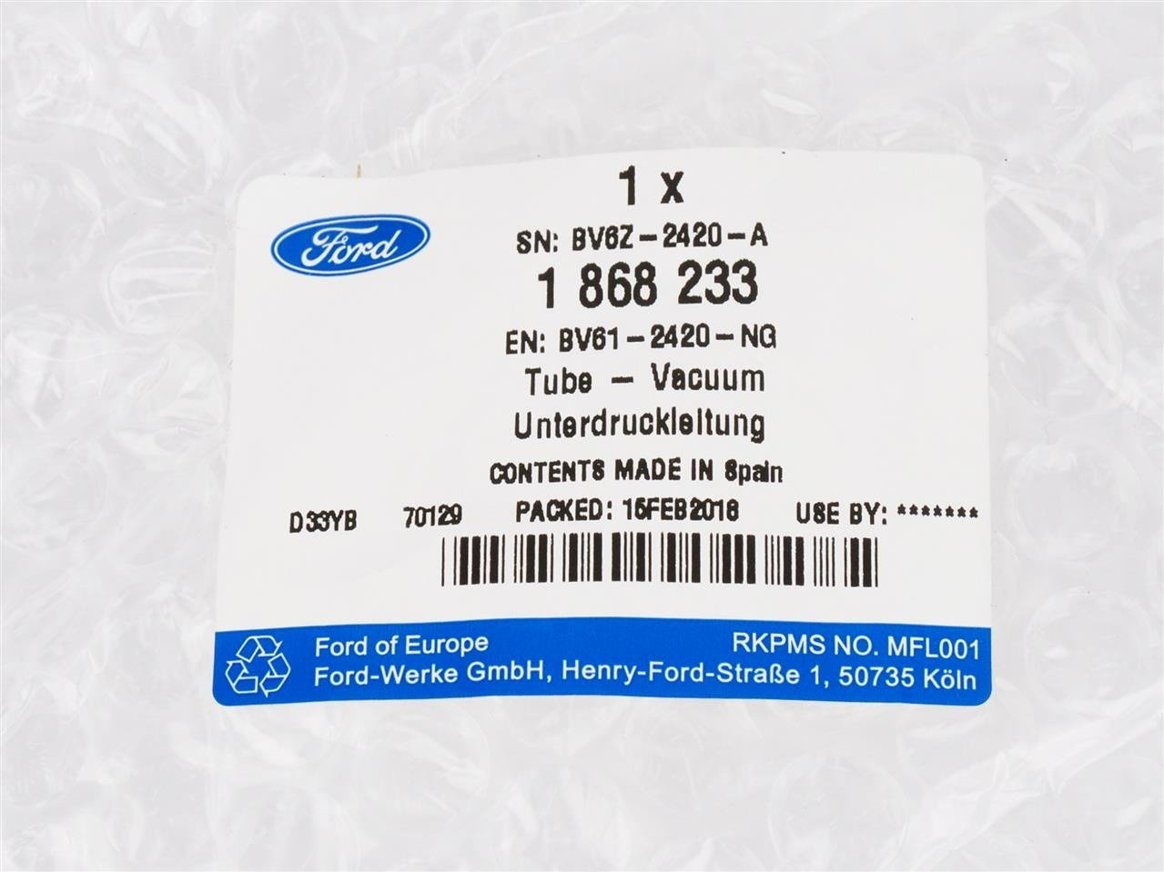 RURKA ZAWÓR PODCIŚNIENIA FOCUS 2,0 TIVCT 160 KM _ 1868233 _ BV61-2420-NG _ BV6Z-2420-A