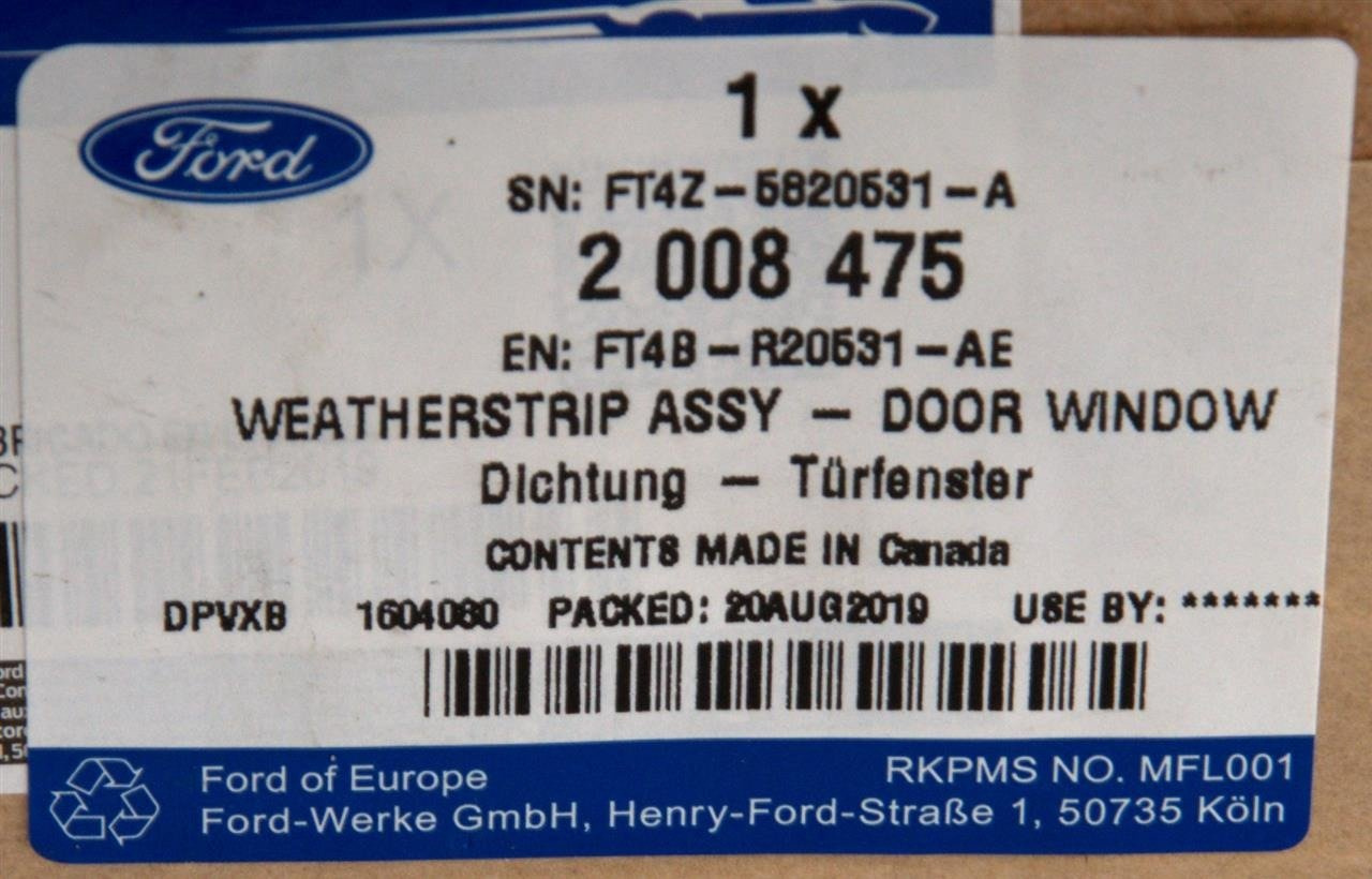 USZCZELKA DRZWI LEWY PRZÓD EDGE 2015- _ 2778759 _ FT4B-R20531-AE _ FT4Z-5820531-A