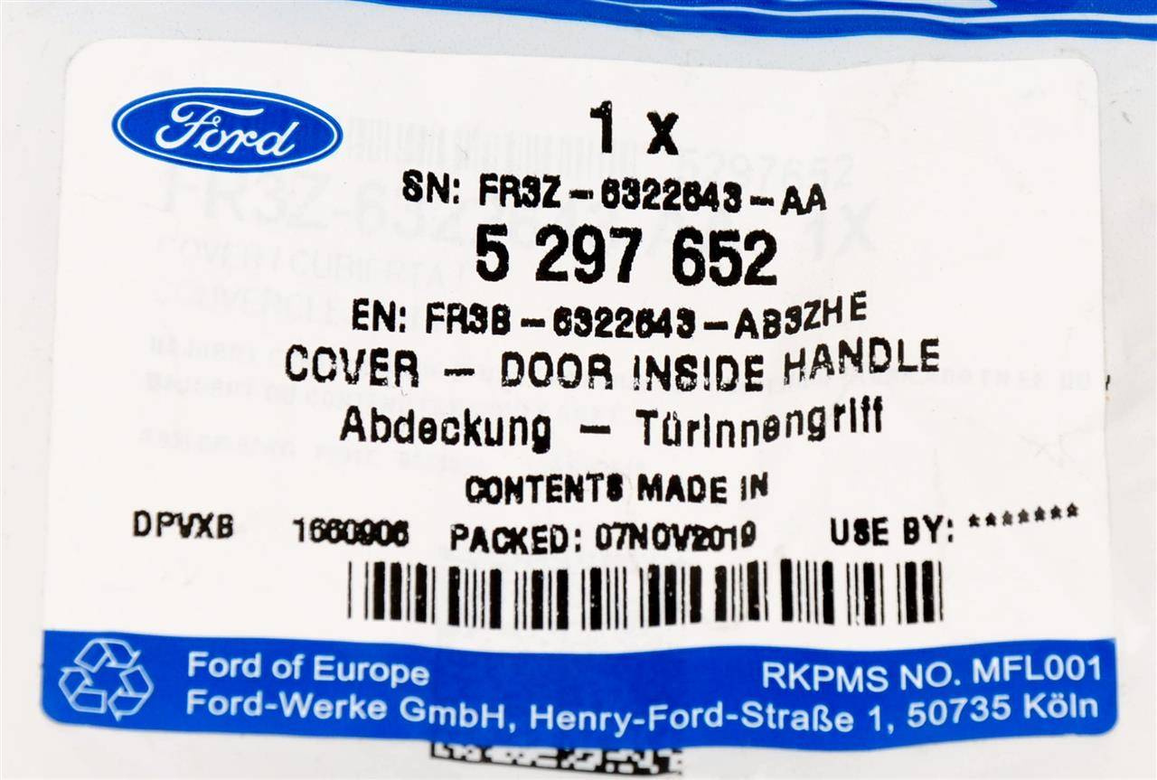 ZAŚLEPKA KLAMKI LEWEJ MUSTANG 2015- / 17- _ 5297652 _ FR3B-6322643-AB3ZHE _ FR3Z-6322643-AA