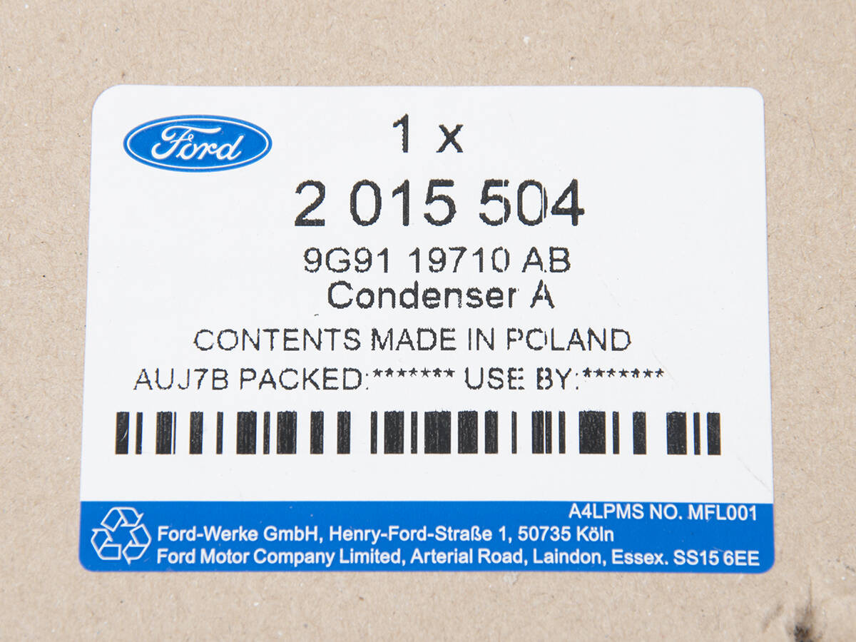 CHŁODNICA KLIMATYZACJI MONDEO 07-10 / 2.0L DURATORQ DOHC CR TC (115KM)/ PRZEKŁADNIE AUTOMATYCZNE _ 2015504 _ 9G91-19710-AB