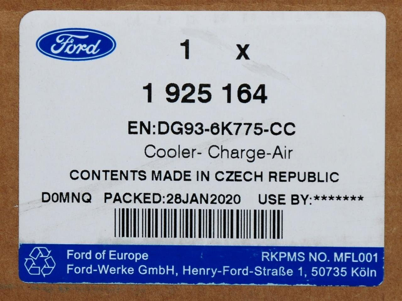INTERCOOLER MONDEO 14- S-MAX 15- 2,0 TDCI 180 KM _ 1925164 _ DG93-6K775-CC _ GTU_07