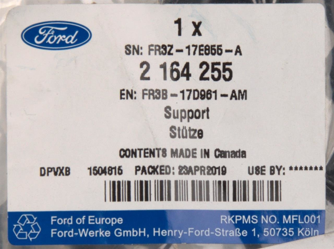 UCHWYT ŚLIZG LEWY ZDERZAKA TYŁ MUSTANG 15-17 _ 2164255 _ FR3B-17D961-AM _ FR3Z-17E855-A _ GTU_07