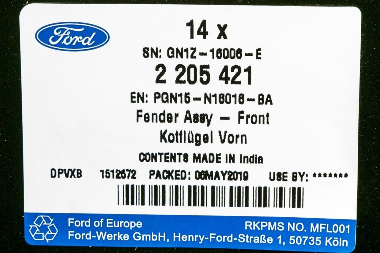 BŁOTNIK PRZÓD LEWY ECOSPORT MK2 2017- _ 2177434 _ PGN15-N16016-BA _ GN1Z-16006-E
