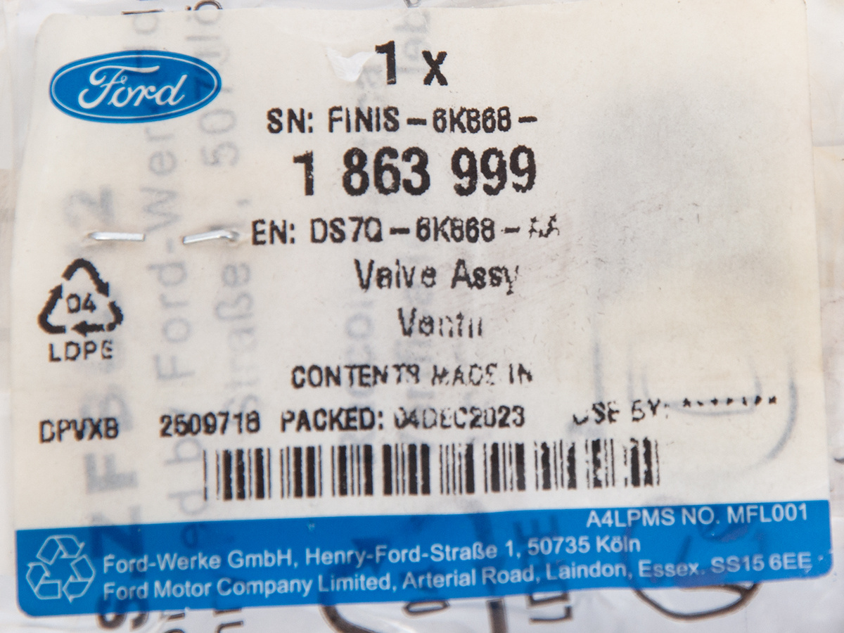 DYSZA CHŁODZENIA TŁOKA S-MAX/GALAXY 15- FORD OE _ 1863999 _ DS7Q-6K868-AA