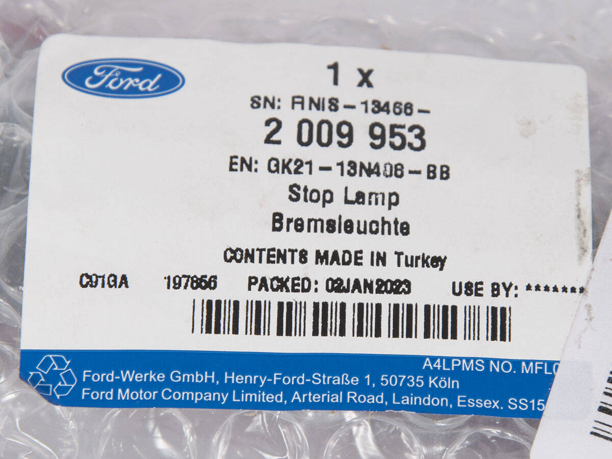 ŚWIATŁO LEWE STOP TRANSIT TOURNEO/CUSTOM 16- _ 2009953 _ GK21-13N408-BB