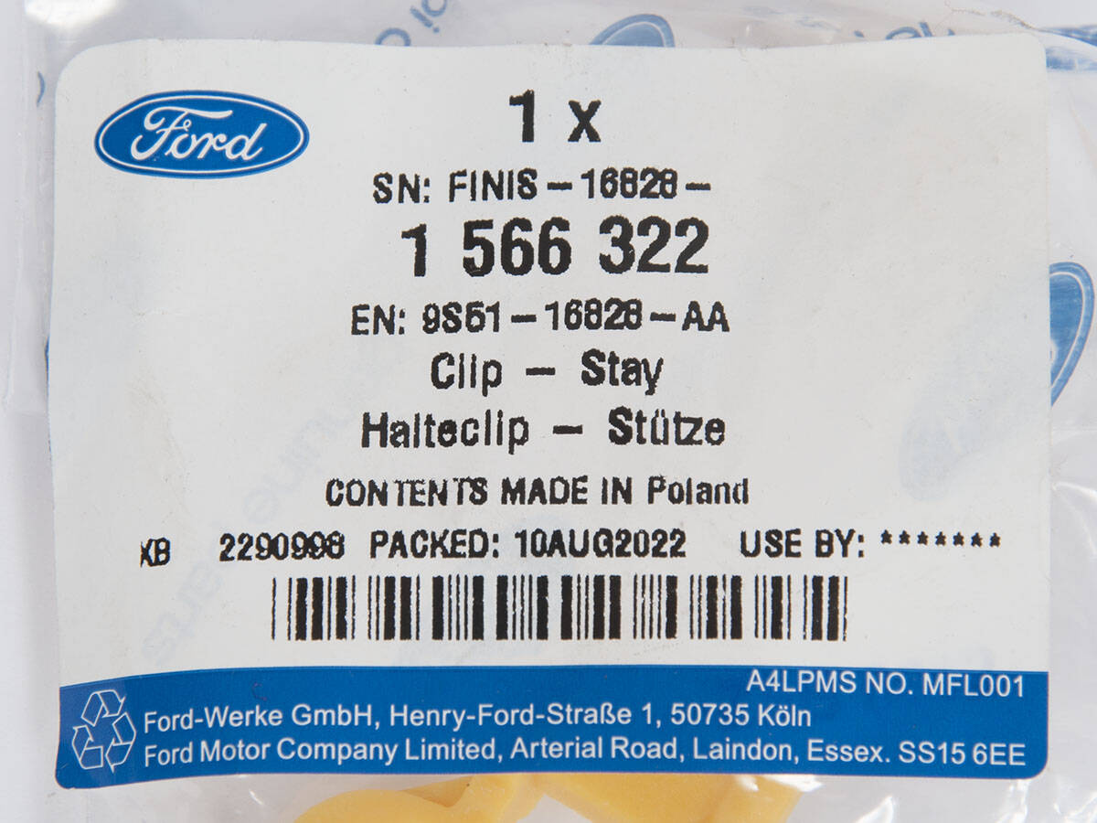 ZACISK PRĘTA MASKI FORD KA 08-16 _ 1566322 _ 9S51-16828-AA