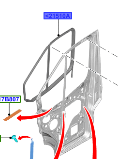 USZCZELKA SZYBY DRZWI LEWA TRANSIT 14- 19- _ 2042177 _ BK31-V21511-AG