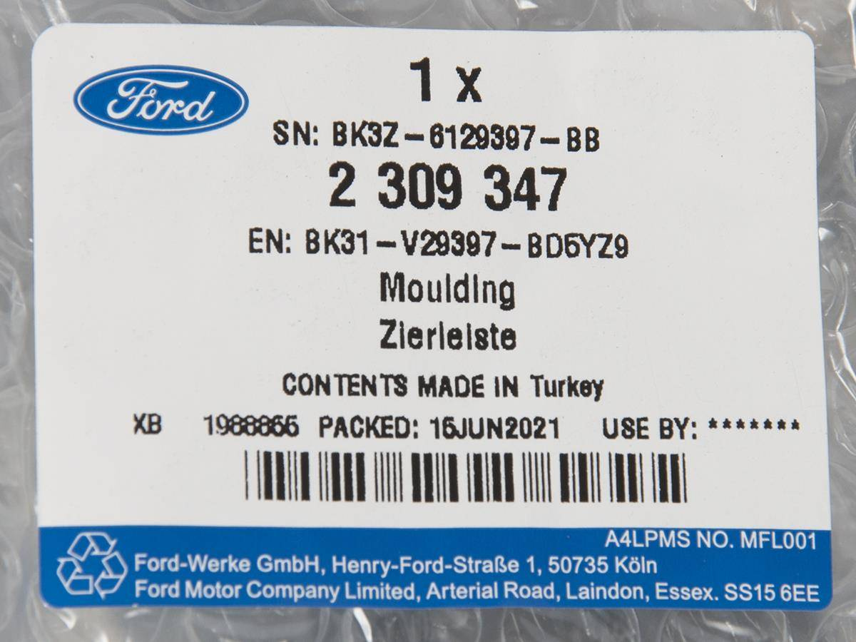 LISTWA NADWOZIA LEWA TYŁ FORD TRANSIT 19- OE SZARA _ 2309347 _ BK31-V29397-BD5YZ9 _ GTU_07