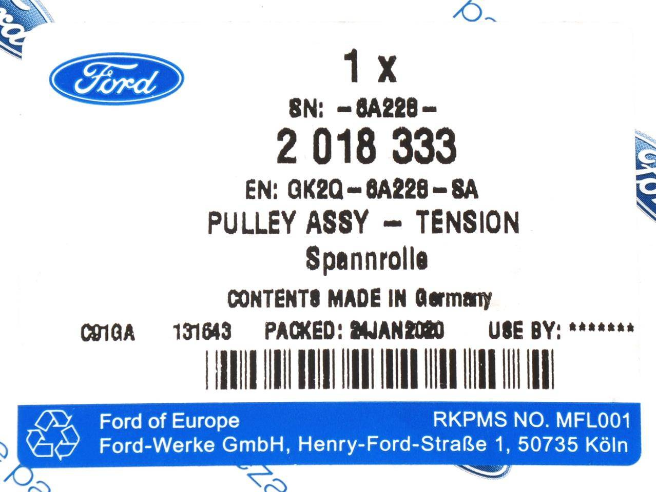 NAPINACZ PASKA CUSTOM TRANSIT 14- 2,0L DIESEL _ 2018333 _ GK2Q-6A228-SA