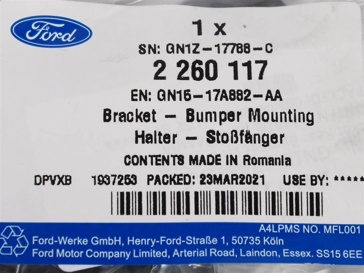 ŚLIZG LEWY ZDERZAKA TYŁ ECOSPORT 2017- _ 2260117 _ GN15-17A882-AA