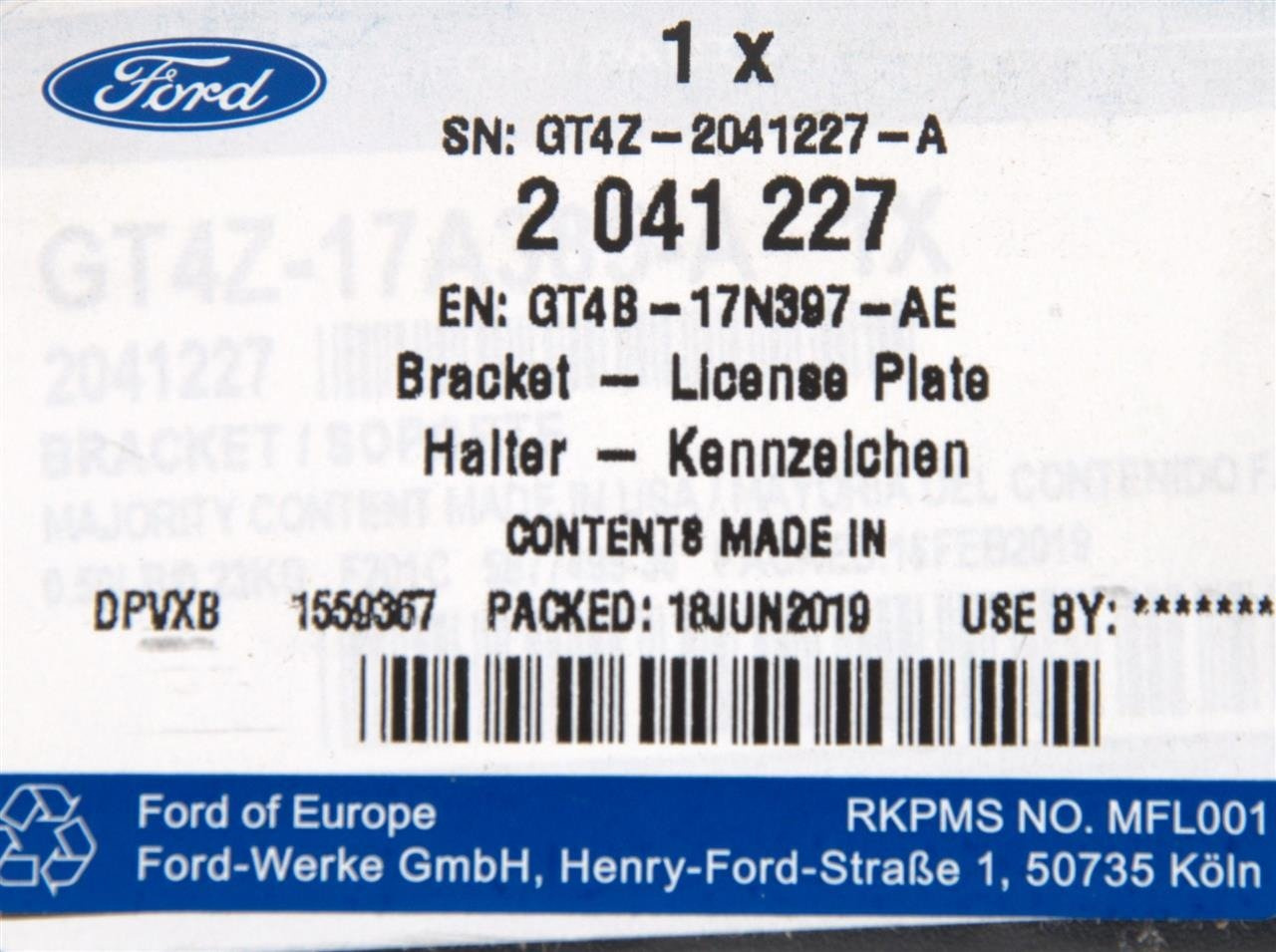 UCHWYT TABLICY REJESTRACYJNEJ EDGE 15-18 EXPLORER _ 2041227 _ GT4B-17N397-AE