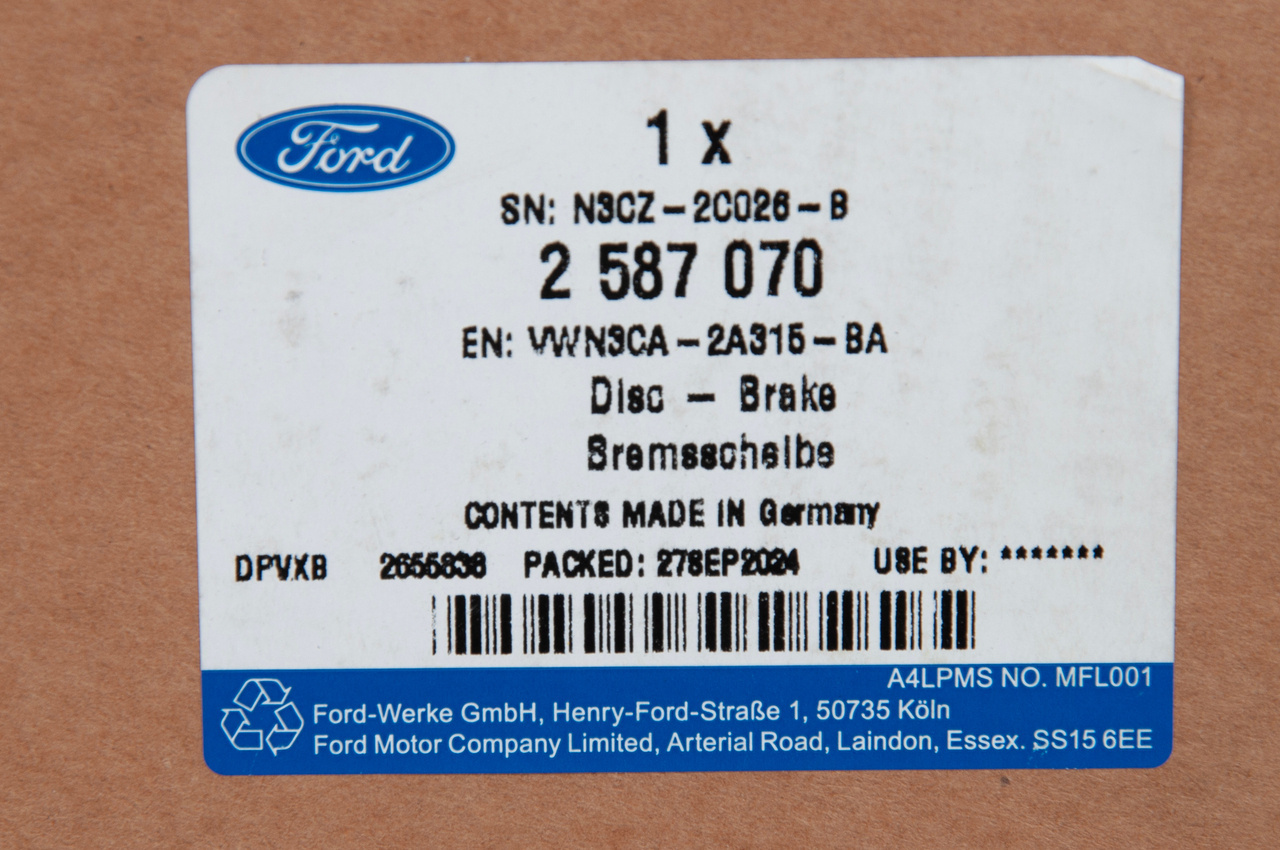 TARCZA HAMULCOWA TYŁ TRANSIT/TOURNEO CONNECT 22- _ 2587070 _ VWN3CA-2A315-BA