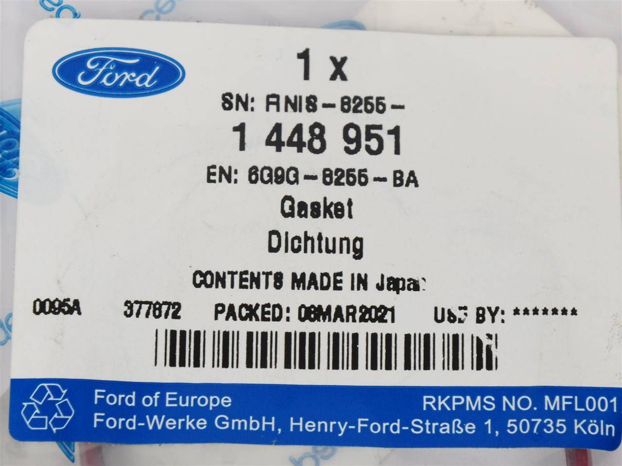 USZCZELKA KRÓĆCA UKŁADU CHŁODZENIA 1.8 , 2.0, 2.5 _ 1448951 _ 6G9G-8255-BA _ 6G9Z-8255-BA