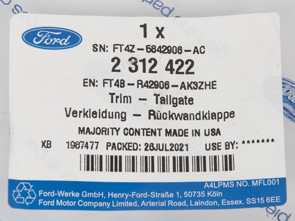 WYKOŃCZENIE GÓRNE KLAPY TYŁ EDGE 2015- _ 2312422 _ FT4B-R42906-AK3ZHE _ FT4Z-5842906-AC