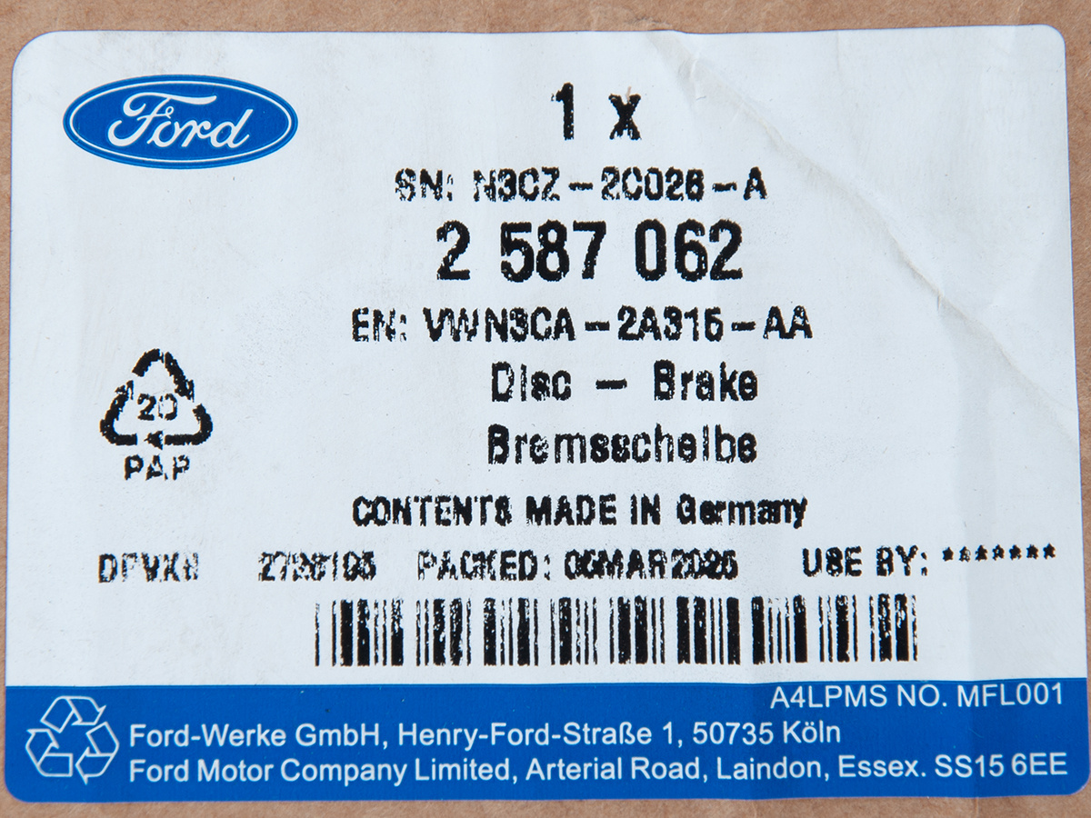 TARCZA HAMULCOWA TYLNA TRANSIT/TOURNEO CONNECT 22-