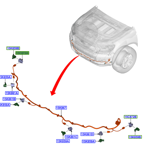 KOSZYK RH PRZÓD SKRAJNY CZUJNIKA PDC RANGER 19-