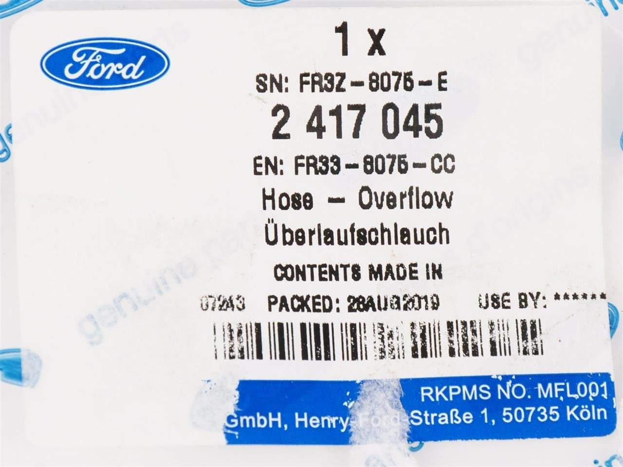 PRZEWÓD NADMIAROWY MUSTANG 2015- / 2017- _ 2417045 _ FR33-8075-CC _ FR3Z-8075-C