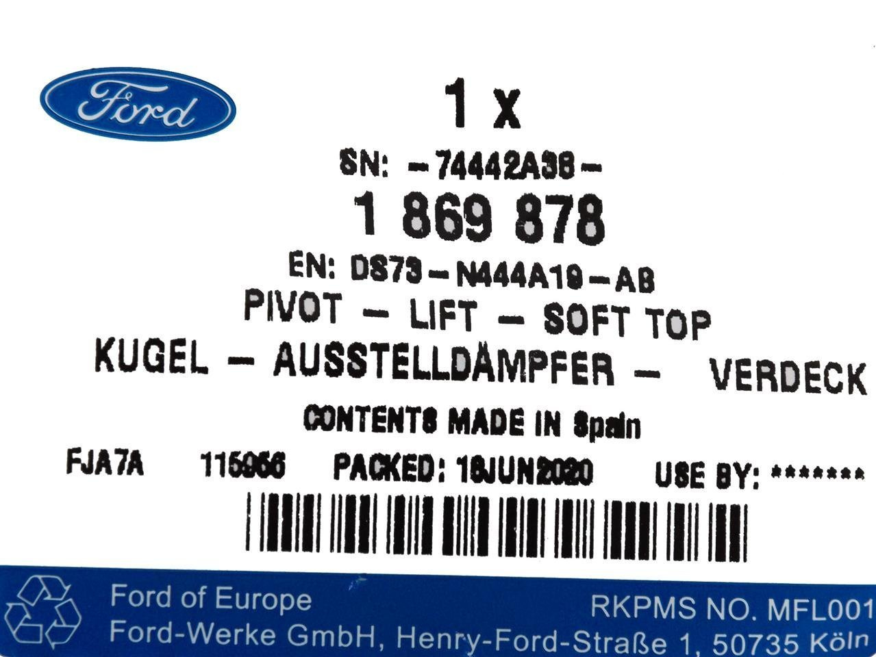 MOCOWANIE LEWE SPRĘŻYNY GAZOWEJ KLAPY MONDEO 14- _ 1869878 _ DS73-N444A19-AB