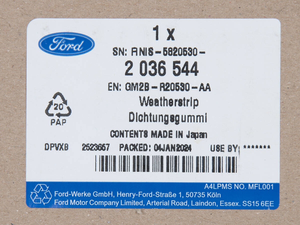 USZCZELKA DRZWI PRZÓD PRAWA S-MAX/GALAXY 15- / SAV _ 2036544 _ GM2B-R20530-AA