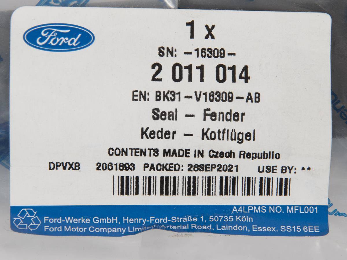 USZCZELKA LEWA NADKOLA PRZÓD TRANSIT 14- 19- _ 2011014 _ BK31-V16309-AB