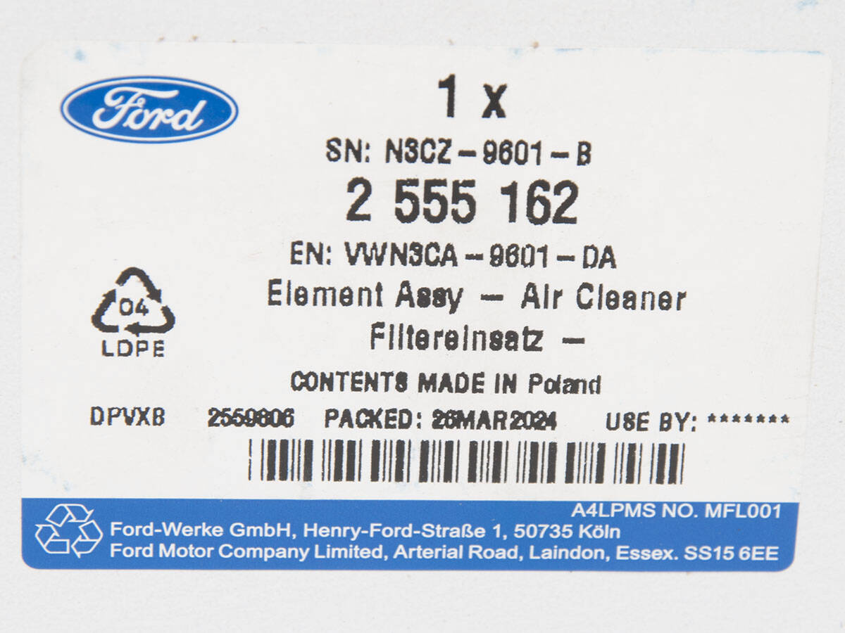 FILTR POWIETRZA TRANSIT/TOURNEO CONNECT 22- _ 2555162 _ VWN3CA-9601-DA