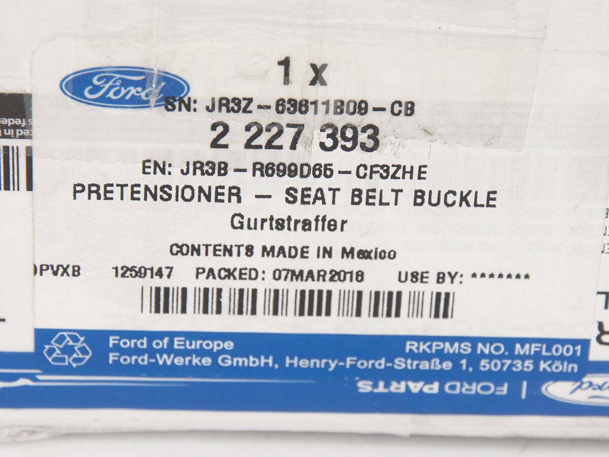 PAS BEZPIECZEŃSTWA LEWY MUSTANG 17-23 COUPE _ 2227393 _ JR3B-R699D65-CF3ZHE _ JR3Z63611B09CB