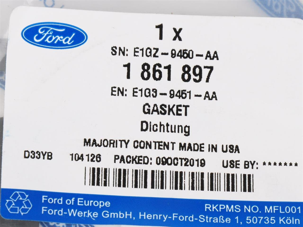 USZCZELKA UKŁADU WYDECHOWEGO EDGE 15- MONDEO 14- _ 1861897 _ E1G3-9451-AA