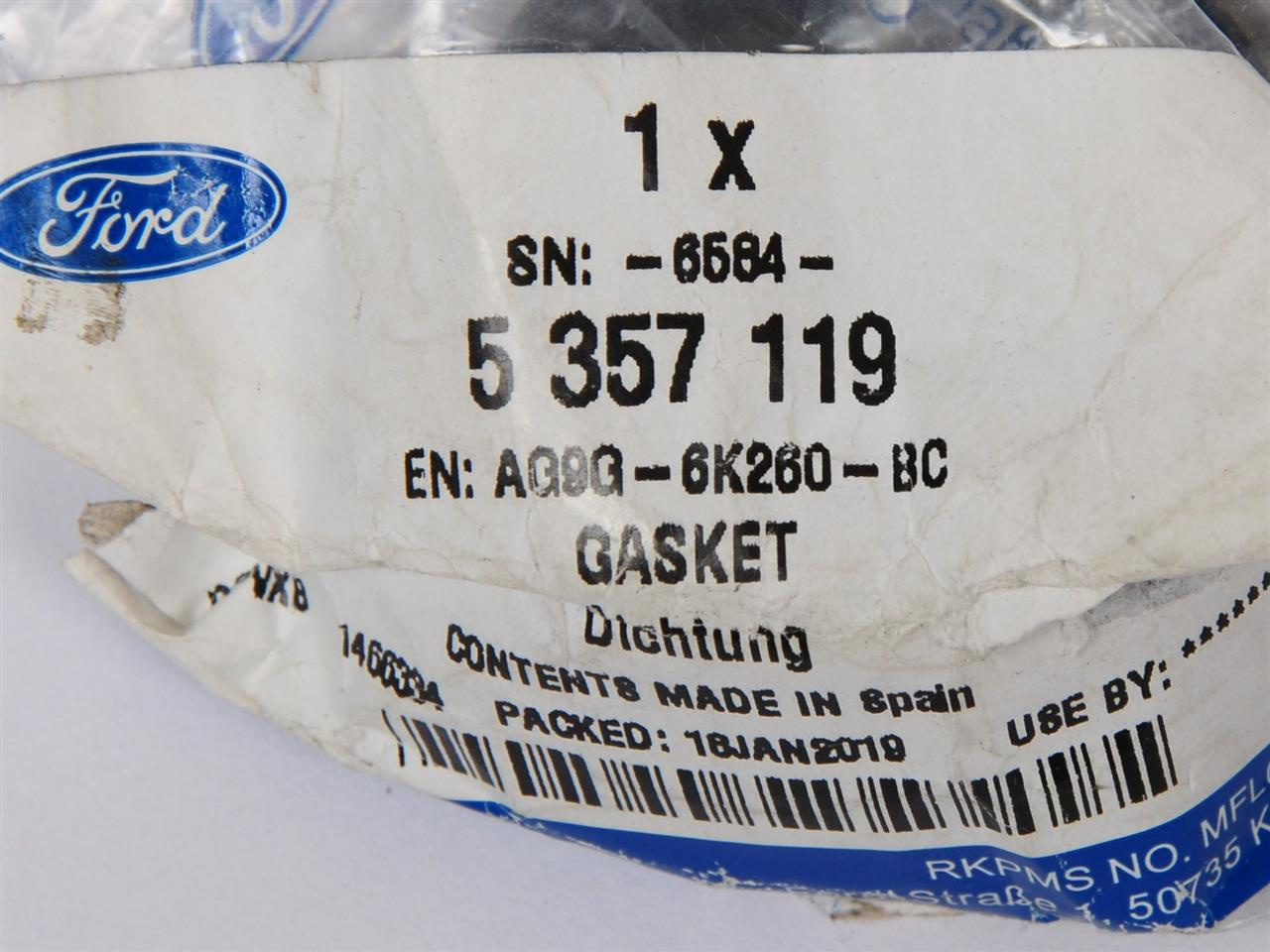 USZCZELKA WLEWU OLEJU MONDEO 09-14 RANGER 11- _ 5357119 _ AG9G-6K260-BC _ AG9Z 6584-A