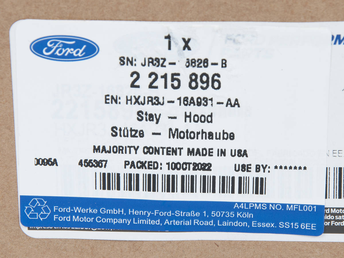 SIŁOWNIKI MASKI MUSTANG FORD PERFORMANCE ZESTAW_ 2215896 _ HXJR3J-16A931-AA _ GTU_07