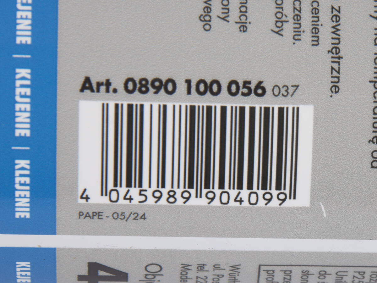 KLEJ NATRYSKOWY MOCNY WURTH 400 ml