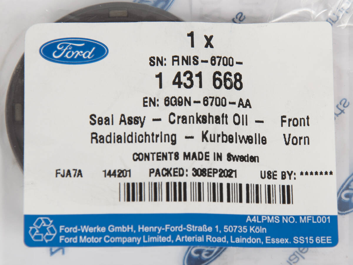 USZCZELNIACZ WAŁU KORBOWEGO PRZÓD FORD 2.5 TURBO _ 1431668 _