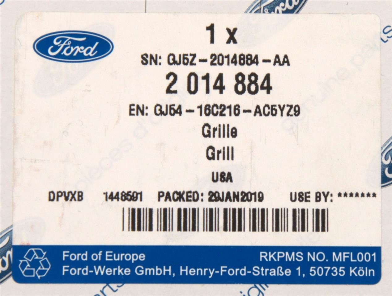 KRATKA BŁOTNIKA PRAWA KUGA 2016- CZARNA/CHROM _ 2014884 _ GJ54-16C216-AC5YZ9 _ GJ5Z-16228-AA _ GTU_07