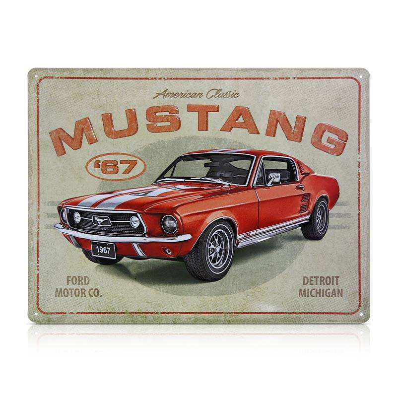 SZYLD Z BLACHY FORD MUSTANG GT 1967 RED