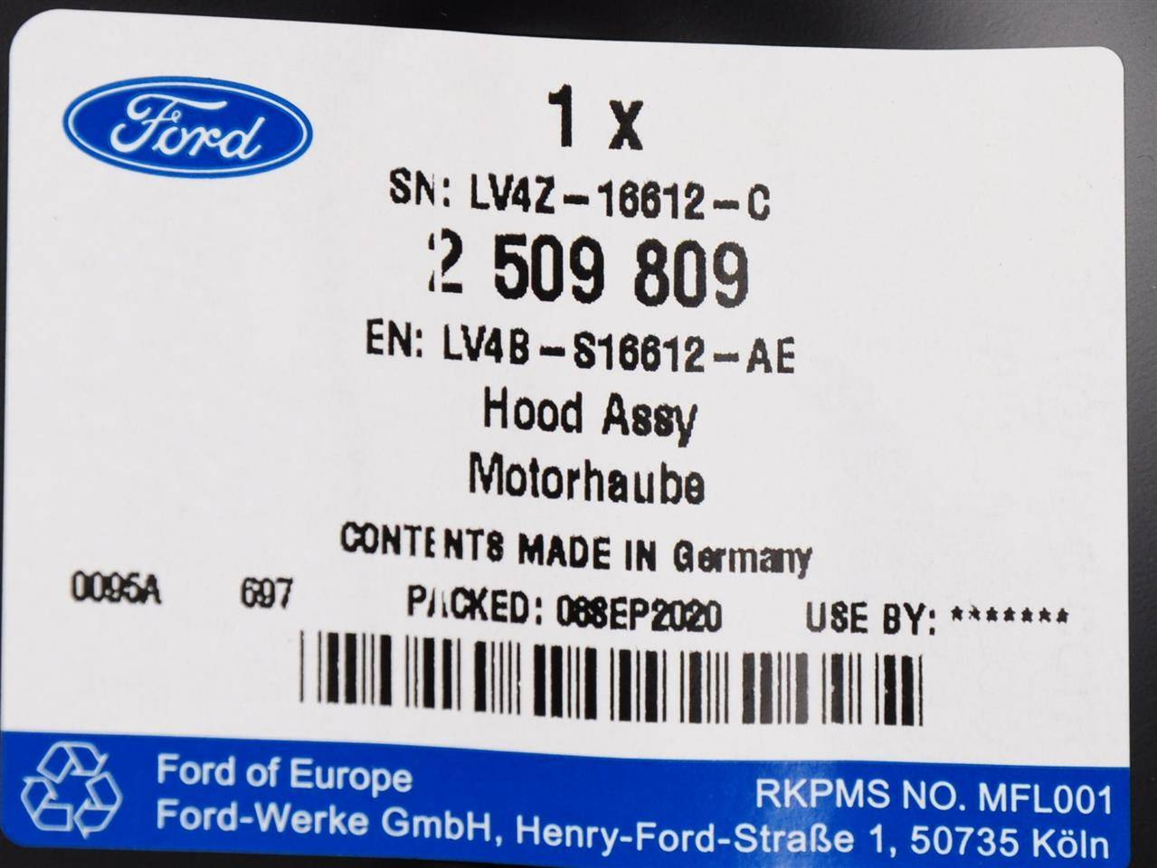 MASKA POKRYWA SILNIKA FORD KUGA 2020- OE _ 2567349 _ LV4B-S16612-AF _ 2567349 _ LV4B-S16612-AF