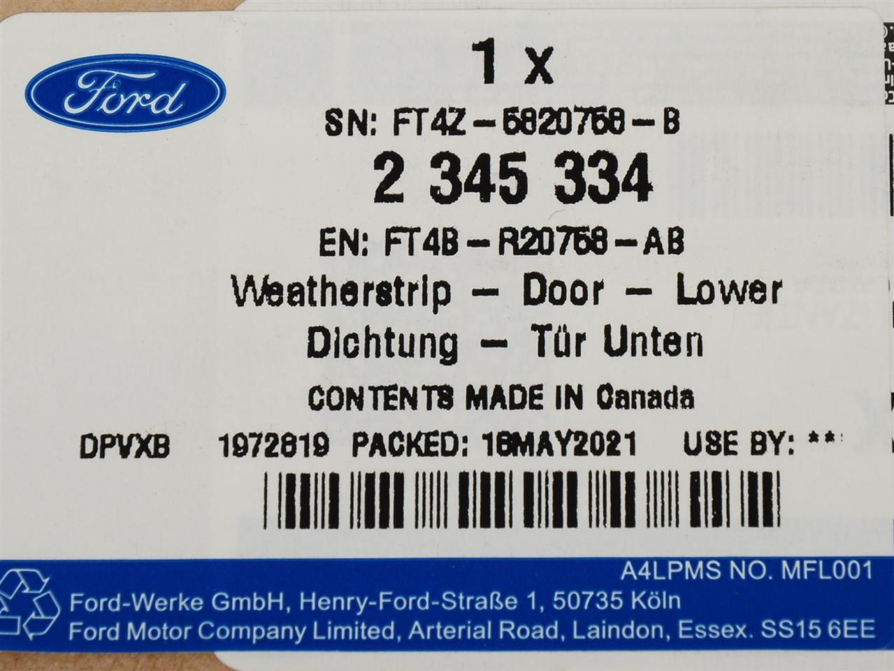 USZCZELKA PROGU PRAWA EDGE 18- FORD OE