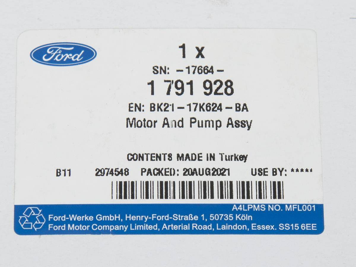 POMPKA SPRYSKIWACZA SZYBY TRANSIT 14- / Z POŁ. TYLN. WYC./SPRYSK. _ 1791928 _ BK21-17K624-BA