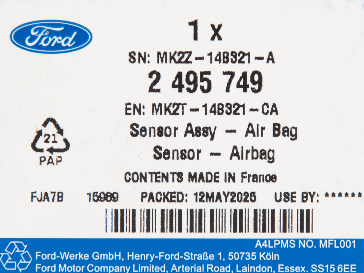 MODUŁ AIRBAG FORD TRANSIT 19- CUSTOM 18- OE