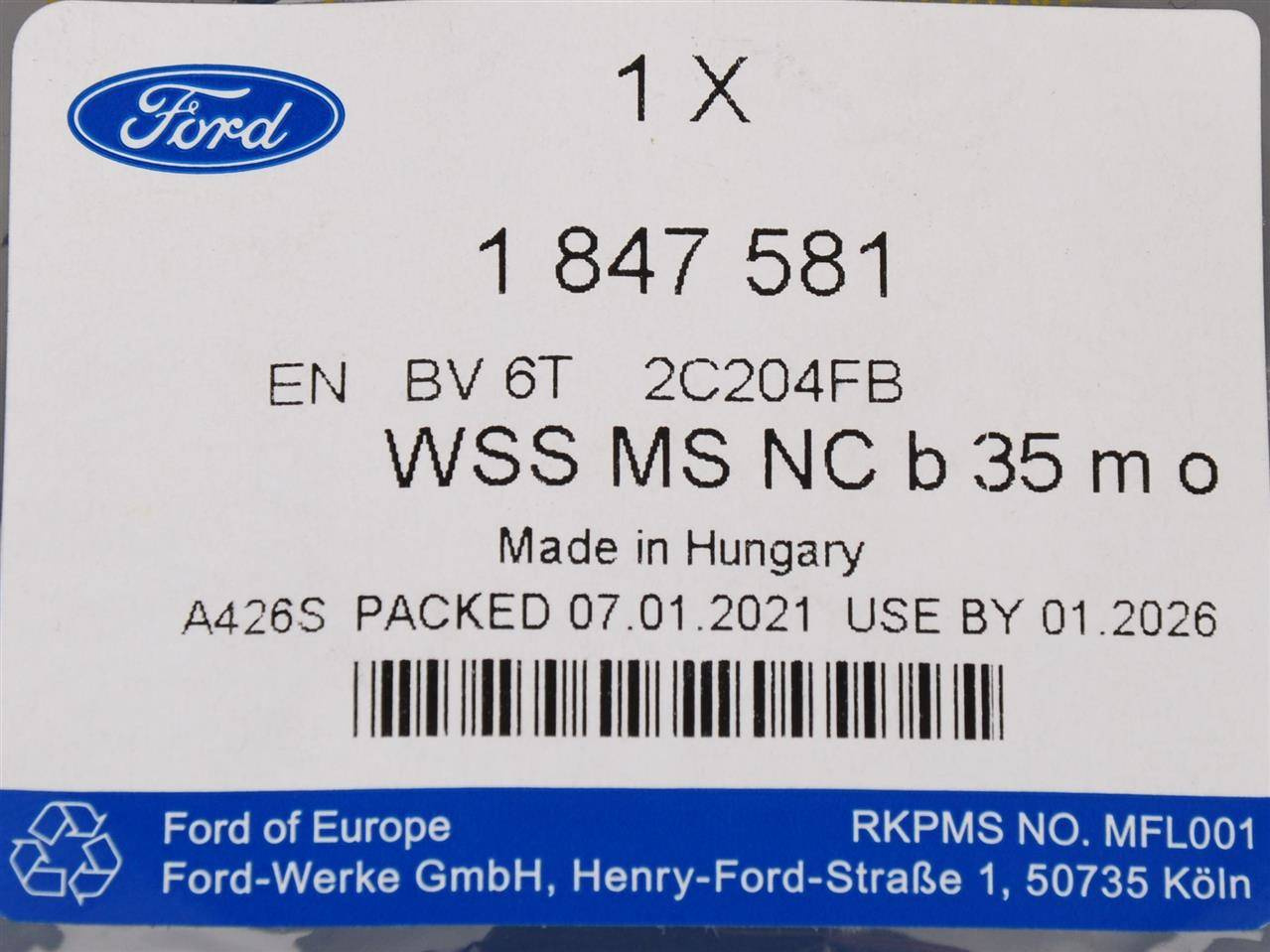 CZUJNIK ABS PRZÓD C-MAX FOCUS KUGA CONNECT RH/LH _ 2607522_ BV6T-2C204-FB