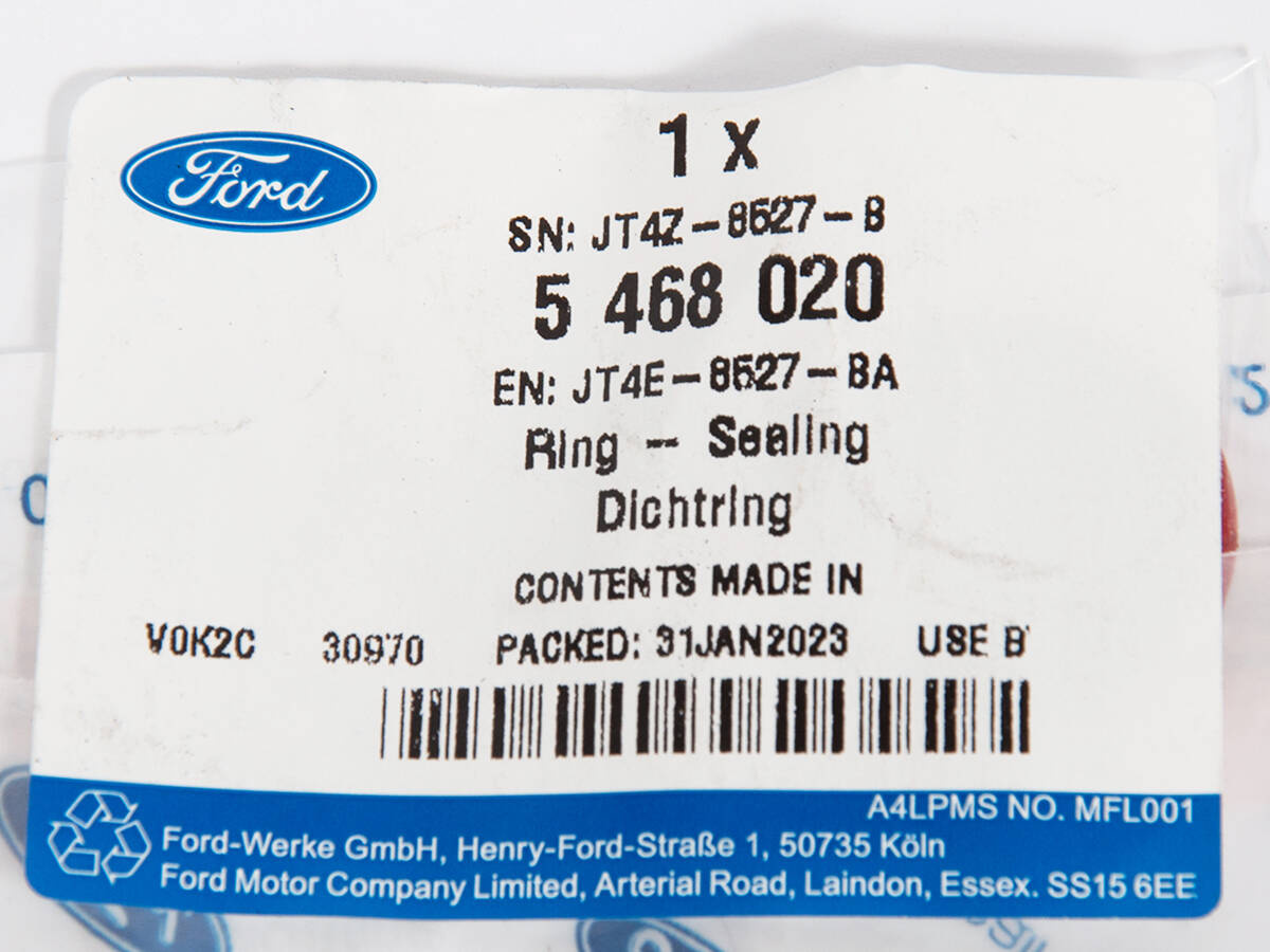 ORING RURKI ŁĄCZĄCEJ EGR BRONCO 22- KUGA 20- OE _ 5468020 _ JT4E-8527-BA _ JT4Z-8527-B