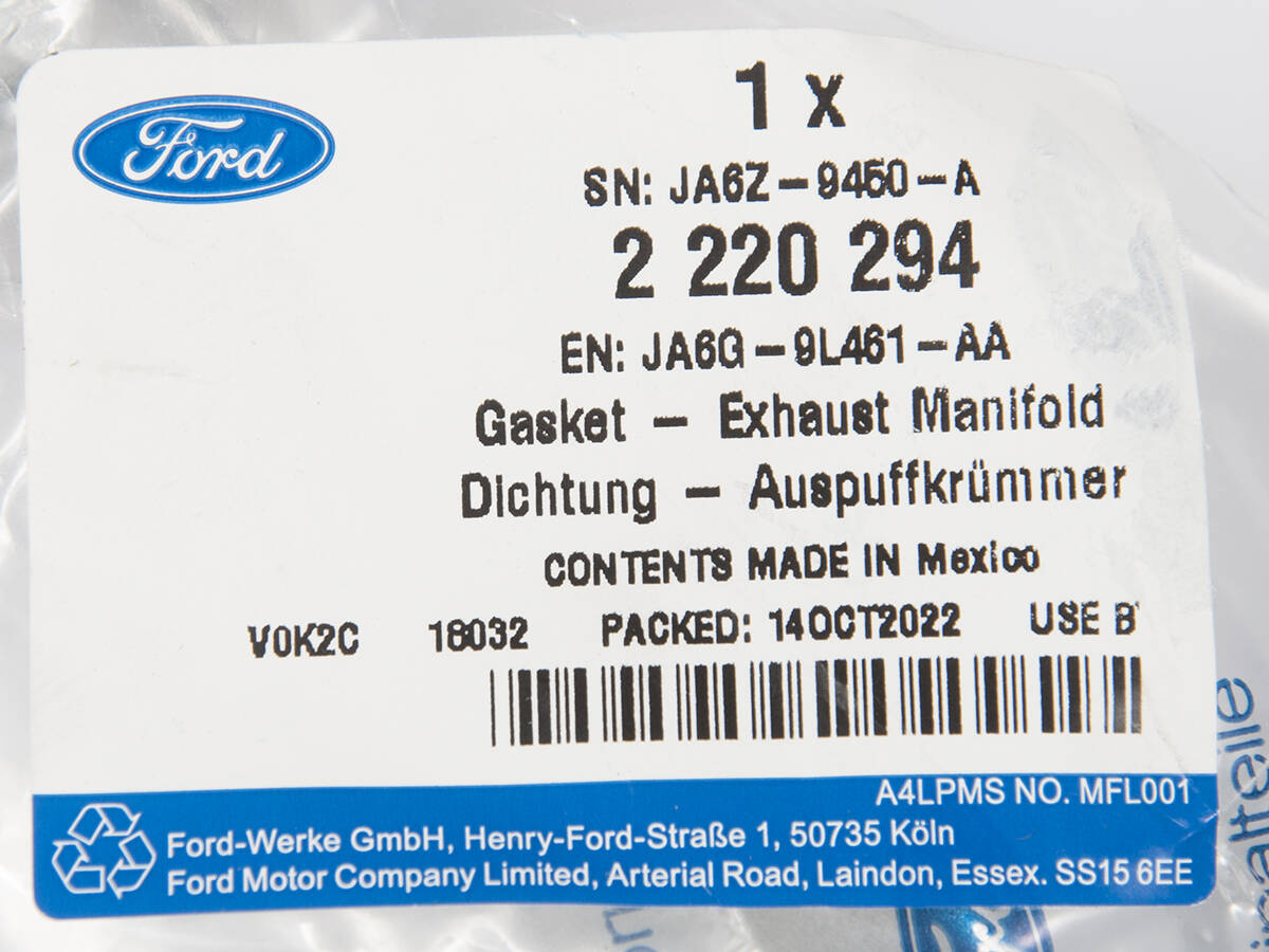 USZCZELKA KOLEKTORA WYDECHOWEGO TURBOSPRĘŻARKI KUGA 20- _ 2220294 _ JA6G-9L461-AA