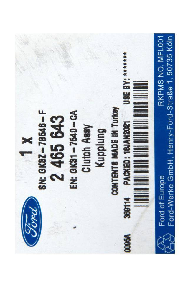 ZESTAW SPRZĘGŁA TRANSIT 16- 19- 2.0 DIESEL PANTHER _ 2465643 _ GK31-7540-CA _ GTU_07